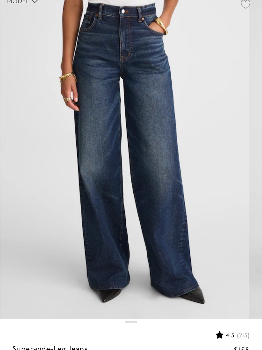 Madewell High-Rise Superwide Leg Jeans in Dark Indigo - Picture 1 of 4
